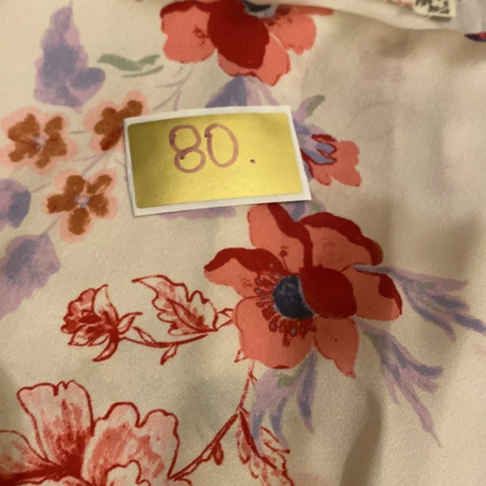 Free People Intimately Floral Pajama Top - Cream and Pink. Size XS